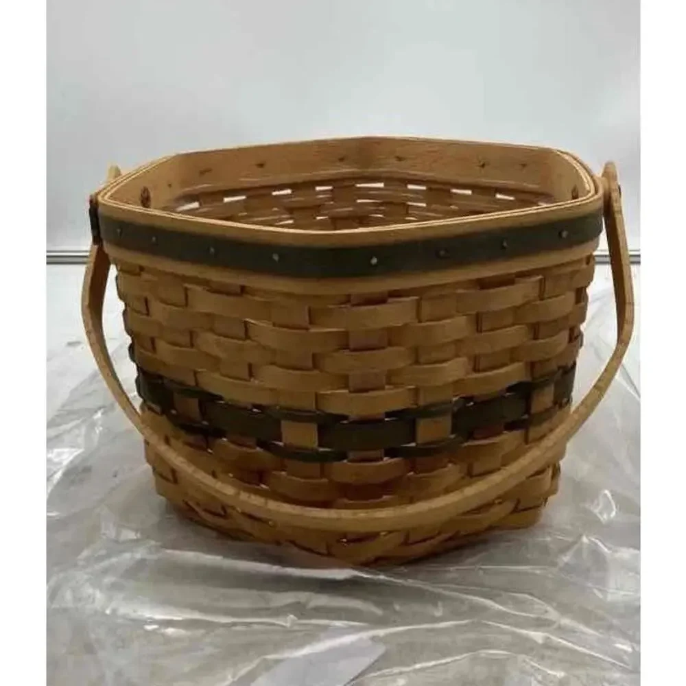 Longaberger Christmas Collection 1997 Snowflake Basket Wood Hexagon Handmade